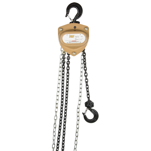 Heavy-Duty Gold Series Chain Hoist, 20' Lift, 2000 lbs. (1 tons) Capacity, Alloy Steel Chain Rideout Tool & Machine Inc.