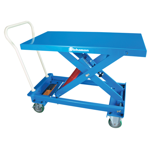 MobiLeveler&reg; Mobile Self-Levelling Scissor Lift Work Table, 39-4/5" L x 20-1/2" W, Steel, 880 lbs. Capacity Rideout Tool & Machine Inc.