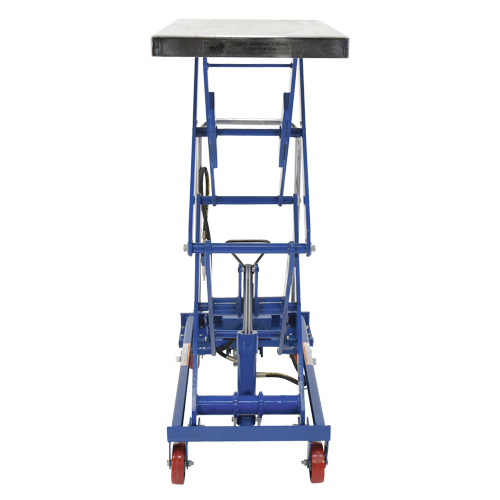 Table &eacute;l&eacute;vatrice &agrave; ciseaux hydraulique pneumatique, Acier, 35-1/2" lo x 20" la, Cap. 800 lb Rideout Tool & Machine Inc.
