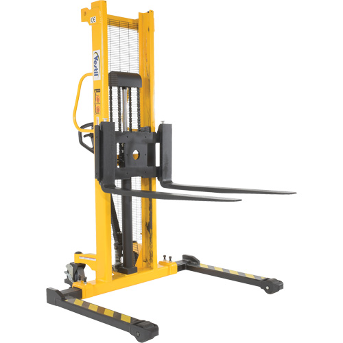 Manual Hydraulic Stacker, Hand Pump Operated, 2000 lbs. Capacity, 63" Max Lift Rideout Tool & Machine Inc.
