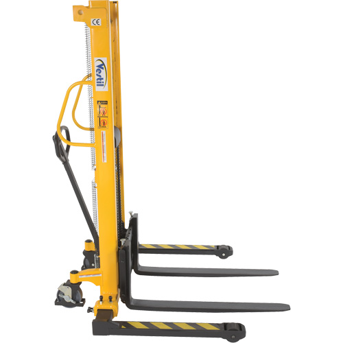 Manual Hydraulic Stacker, Hand Pump Operated, 2000 lbs. Capacity, 63" Max Lift Rideout Tool & Machine Inc.
