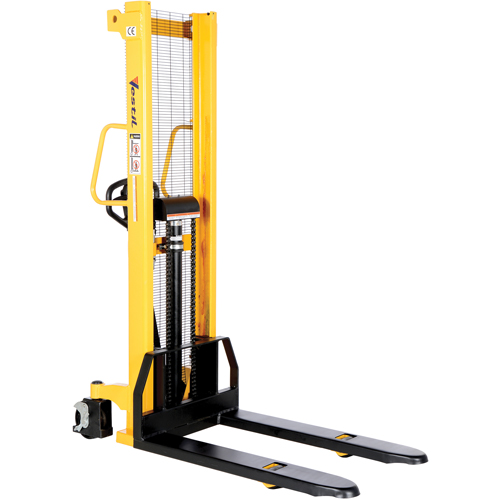 Manual Hydraulic Stacker, Hand Pump Operated, 2000 lbs. Capacity, 63" Max Lift Rideout Tool & Machine Inc.
