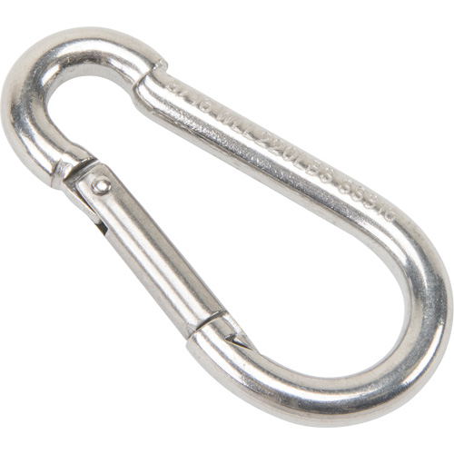 Stainless Steel Snap Hook, 220 lbs (0.11 tons) Working Load Limit, 3/16" Size, 5/16" Eye Rideout Tool & Machine Inc.