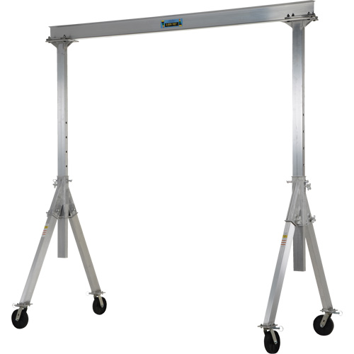 Adjustable Aluminum Gantry Crane, 8' L, 2000 lbs. (1 tons) Capacity Rideout Tool & Machine Inc.