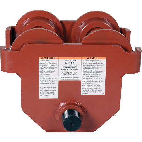 Low Profile Manual Trolley, 6000 lbs. (3 tons) Rideout Tool & Machine Inc.