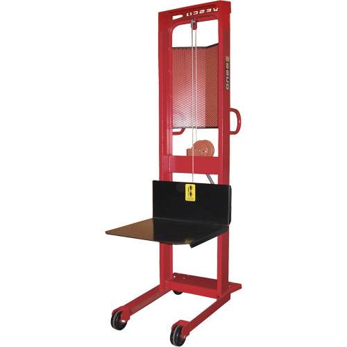 Winch Stacker, Hand Winch Operated, 1000 lbs. Capacity, 70" Max Lift Rideout Tool & Machine Inc.