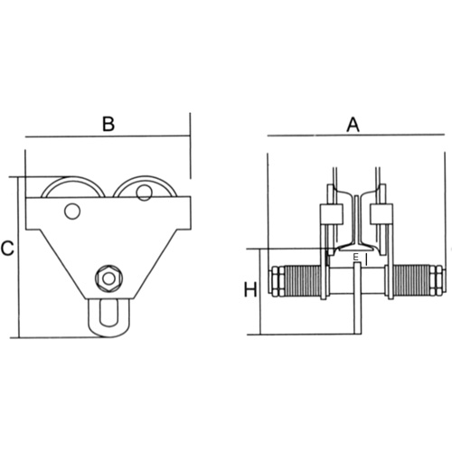 Adjustable Trolley with Safety Plates, 10000 lbs. (5 tons) Rideout Tool & Machine Inc.