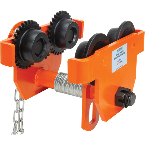 Adjustable Trolley with Safety Plates, 2000 lbs. (1 tons) Capacity, 2-5/16" - 4-14/16" Rideout Tool & Machine Inc.