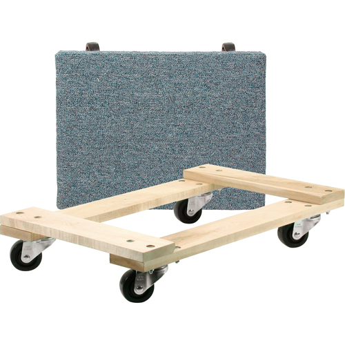 Wood Dollies - Medium-Duty, Polyolefin Wheels, 900 lbs. Capacity, 18" W x 24" D x 7" H Rideout Tool & Machine Inc.