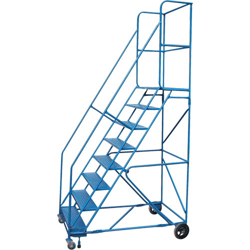 CSA-Certified Rolling Step Ladder with Locking Step, 8 Steps, 30" Step Width, 72" Platform Height, Steel Rideout Tool & Machine Inc.