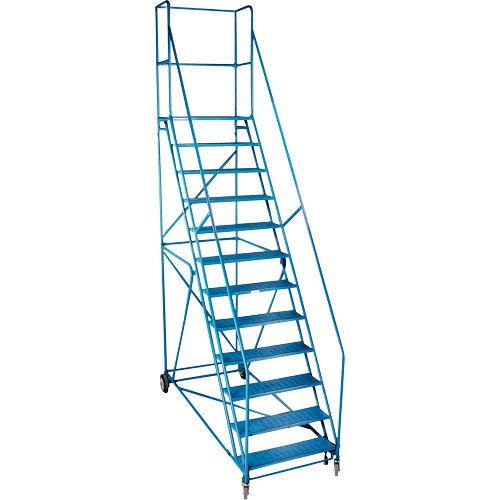 CSA-Certified Rolling Step Ladder with Locking Step, 12 Steps, 30" Step Width, 109" Platform Height, Steel Rideout Tool & Machine Inc.