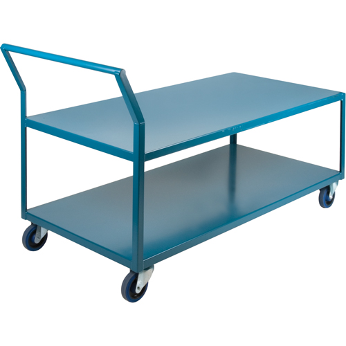 Heavy-Duty Low Profile Shop Carts, 2 Tiers, 24" W x 60" D x 40" H, 1200 lbs. Cap. Rideout Tool & Machine Inc.