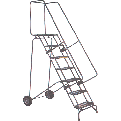 &eacute;chelles mobiles Fold-N-Store, 7 marches, Perfor&eacute;, Hauteur 70" Rideout Tool & Machine Inc.