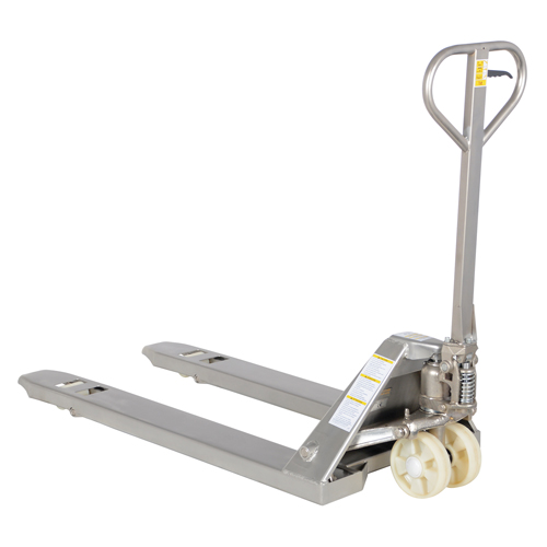 Pallet Truck, Stainless Steel, 48" L x 27" W, 5500 lbs. Capacity Rideout Tool & Machine Inc.