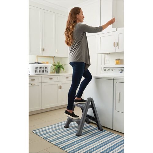 Folding Step Stool, 2 Steps, 19-1/2" x 20-1/2" x 22-3/4" High Rideout Tool & Machine Inc.