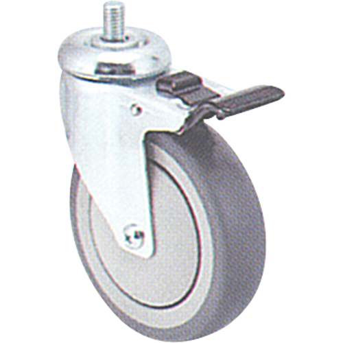 Roulette zingu&eacute;e, Pivotant avec frein, Diam&egrave;tre 4" (102 mm), Capacit&eacute; 200 lb (91 kg) Rideout Tool & Machine Inc.