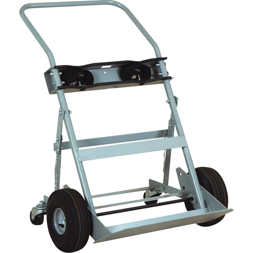 Four-Wheel Cylinder Hand Trucks, Pneumatic Wheels, 28" W x 6" L Base, 1000 lbs. Rideout Tool & Machine Inc.