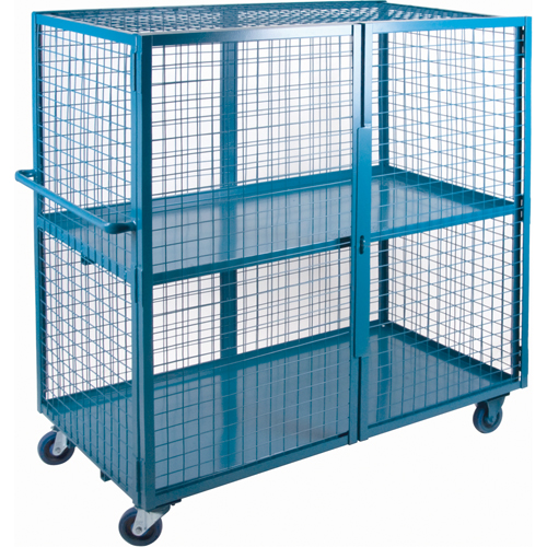 Wire Mesh Truck, 2 Tiers, 63" L x 32" W x 62.5" H, 1200 lbs. Cap. Rideout Tool & Machine Inc.