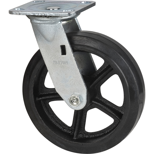 Mold-on Caster, Swivel, 8" (203.2 mm), Rubber, 660 lbs. (299 kg.) Rideout Tool & Machine Inc.