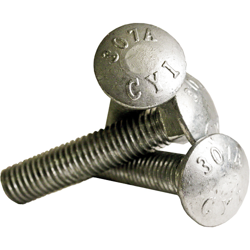Carriage Bolt Full thread, 5/16" x 2-1/2" L, Galvanized, Coarse Rideout Tool & Machine Inc.