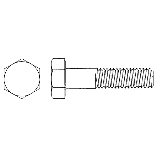 Hex Cap Screw, 3/4"-10 Dia., 4" L, Yellow Zinc, Coarse, Grade 8 Rideout Tool & Machine Inc.