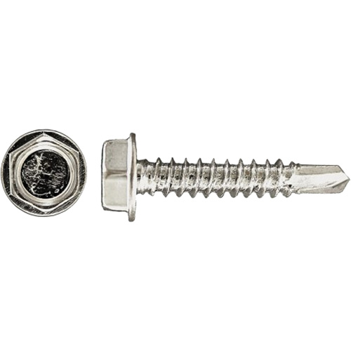 100-Piece Drill-X&reg; Hex HD Tapping Screws, #12 Dia., 1-1/4" L, Zinc Plated Rideout Tool & Machine Inc.