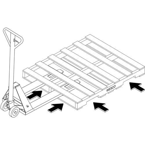 4-Way Hydraulic Pallet Truck, 48" L x 7" W, 4000 lbs. Capacity Rideout Tool & Machine Inc.