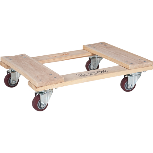 Hardwood Dolly, Polyurethane Wheels, 900 lbs. Capacity, 18" W x 24" D x 7" H Rideout Tool & Machine Inc.