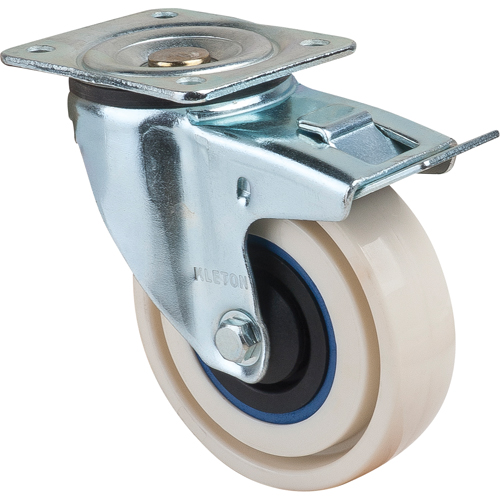Roulettes sandwich, Pivotant avec frein, 4" (101,6 mm), Nylon, 440 lb (199,58 kg) Rideout Tool & Machine Inc.