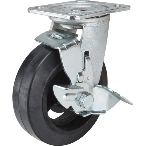 Mold-on Caster, Swivel with Brake, 6" (152.4 mm), Rubber, 550 lbs. (249 kg.) Rideout Tool & Machine Inc.