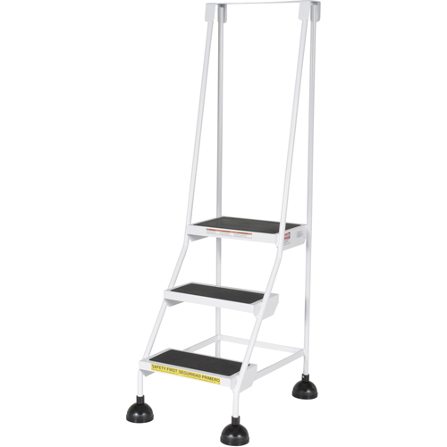 Stop-Step Ladders, 3 Steps, 16" Step Width, 28-11/16" Platform Height, Steel Rideout Tool & Machine Inc.