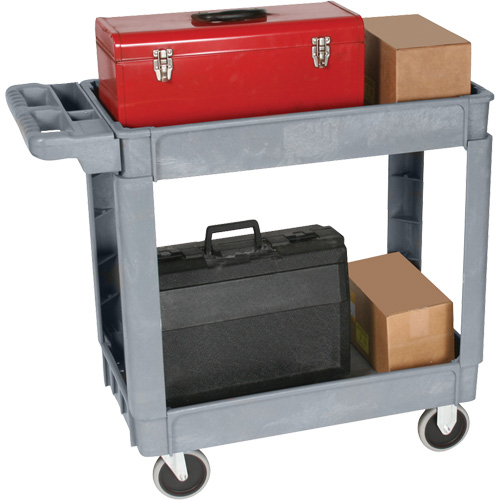 Deluxe Utility Cart, 2 Tiers, 25" x 35-1/2" x 43.5"/43-1/2", 550 lbs. Capacity Rideout Tool & Machine Inc.
