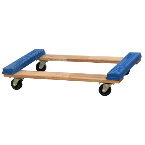 Open Deck Rubber Ends Dolly, Wood Frame, 18" W x 30" D x 6" H, 900 lbs. Capacity Rideout Tool & Machine Inc.