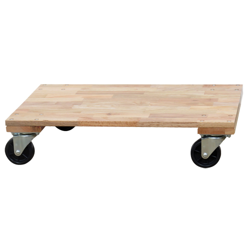 Solid Platform Wood Dolly, Rubber Wheels, 1200 lbs. Capacity, 24" W x 36" D x 7" H Rideout Tool & Machine Inc.