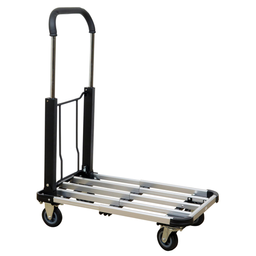 Folding Handle Platform Truck, Aluminum, 300 lbs., 28" L x 16" W, 37.75" High Rideout Tool & Machine Inc.