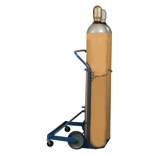 Professional Double Gas Cylinder Truck CC-2, Mold-on Rubber Wheels, 16-7/8" W x 7-1/4" L Base, 500 lbs. Rideout Tool & Machine Inc.