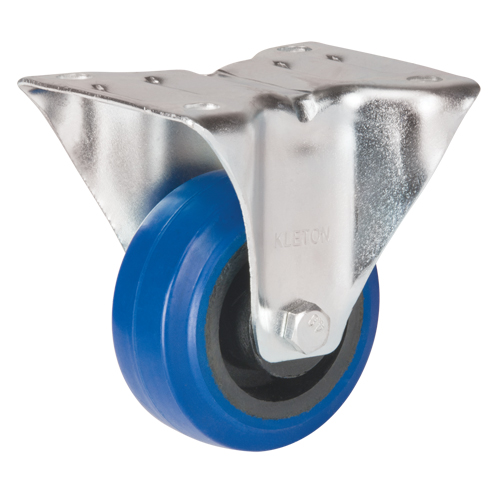 Roulette bleue, Fixe, 3" (76 mm), Caoutchouc, 285 lb (129 kg) Rideout Tool & Machine Inc.