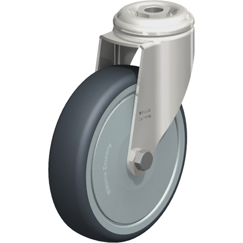 Roulette en &eacute;lastom&egrave;re thermoplastique acier inoxydable, Pivotant, Diam&egrave;tre 5" (127 mm), Capacit&eacute; 265 lb (120 kg) Rideout Tool & Machine Inc.