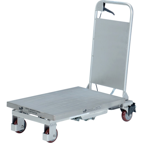 Table &eacute;l&eacute;vatrice hydraulique manuelle &agrave; ciseaux, 27-1/2" lo x 17-5/8" la, Partiellement en acier inoxydable, Capacit&eacute; 400 lb Rideout Tool & Machine Inc.