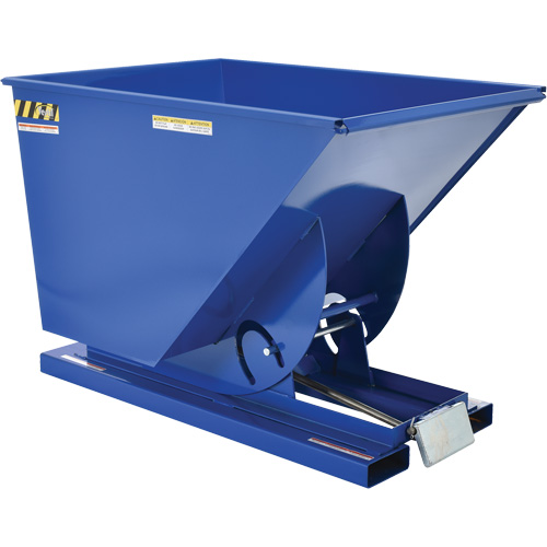 Conteneur autobasculeur, Acier, 1 vg³, Bleu Rideout Tool & Machine Inc.