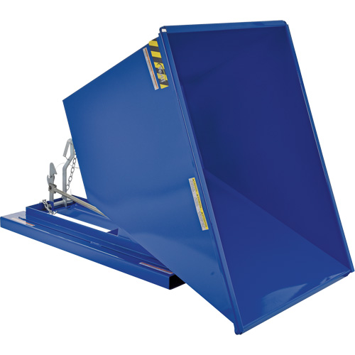 Conteneur autobasculeur, Acier, 1 vg³, Bleu Rideout Tool & Machine Inc.