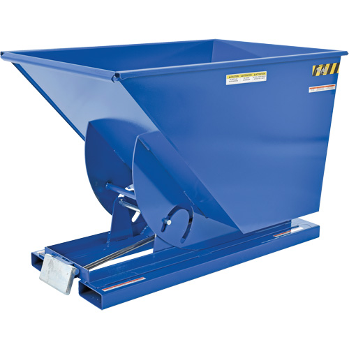 Self-Dumping Hopper, Steel, 1 cu.yd., Blue Rideout Tool & Machine Inc.