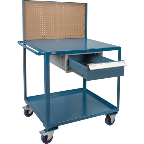 Mobile Service Cart, 2 Tiers, 24" W x 57" H x 40" D, 1200 lbs. Capacity Rideout Tool & Machine Inc.