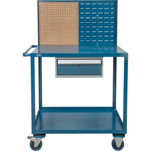 Mobile Service Cart, 2 Tiers, 24" W x 57" H x 40" D, 1200 lbs. Capacity Rideout Tool & Machine Inc.