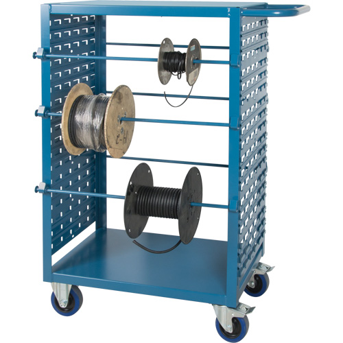 Mobile Wire Spool Cart, Steel, 6 Rod, 21" W x 48" H x 38" D, 1200 lbs. Capacity Rideout Tool & Machine Inc.