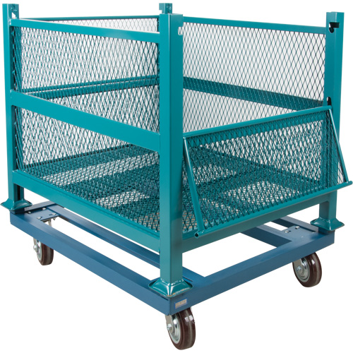 Dolly for Open Mesh Container, 40.5" W x 34-1/2" D x 10" H, 3000 lbs. Capacity Rideout Tool & Machine Inc.