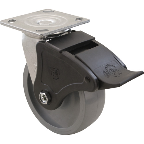 Max9 Caster, Swivel, 6" (152.4 mm), Envirothane Grey-WOW, 1100 lbs. (498.95 kg.) Rideout Tool & Machine Inc.
