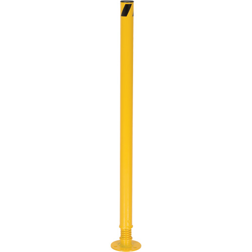 Spring Loaded Bollard, Steel, 42" H x 2-1/8" W, Yellow Rideout Tool & Machine Inc.