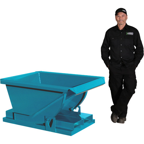 Heavy-Duty Self-Dumping Hopper, Steel, 1/4 cu.yd., Blue Rideout Tool & Machine Inc.