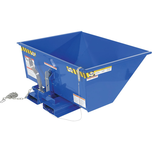 Low Profile D-Style Self Dumping Hopper, Steel, 1/2 cu.yd., Blue Rideout Tool & Machine Inc.